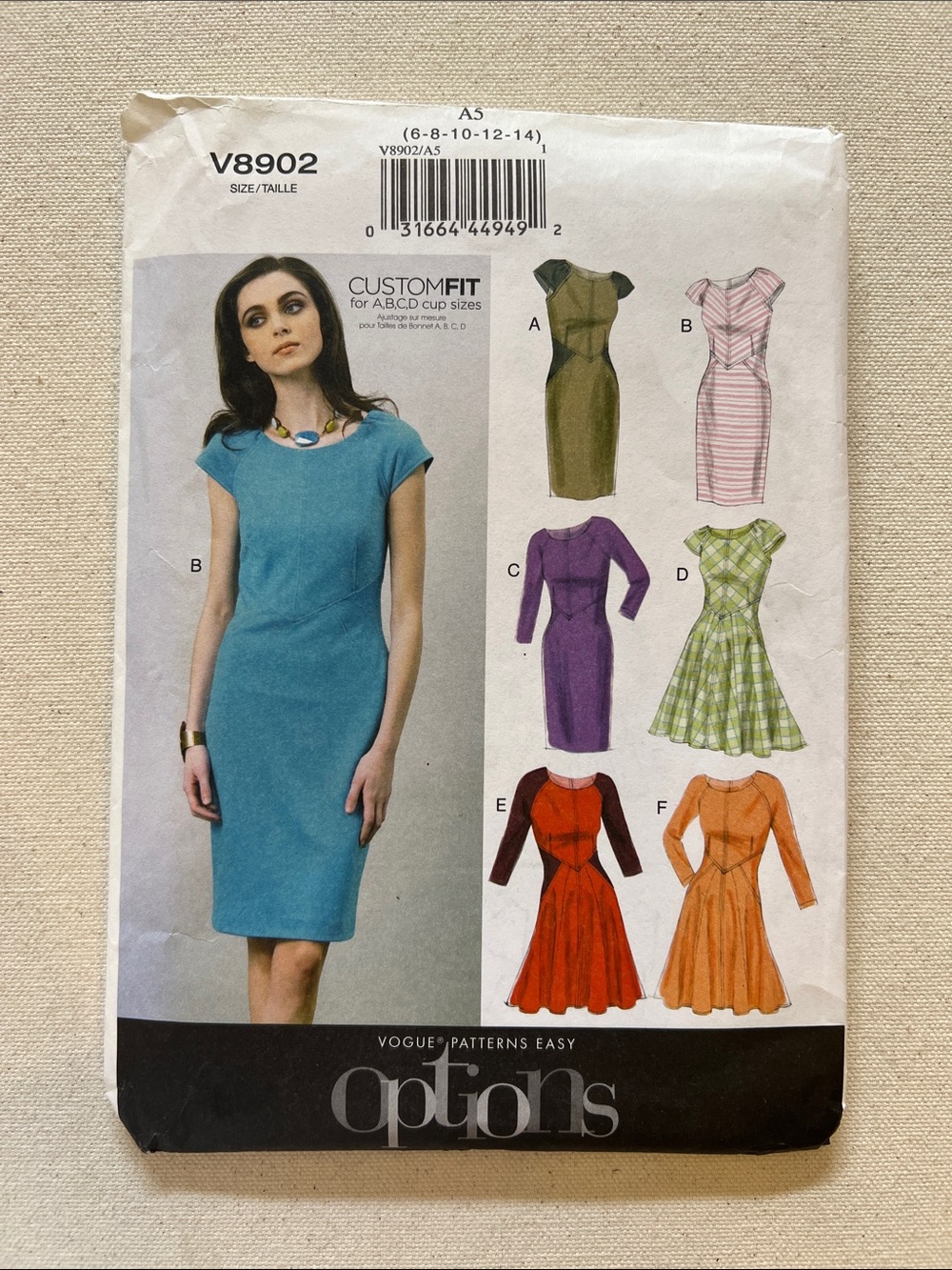 Vogue uncut Dress Pattern with Multi-Style Options